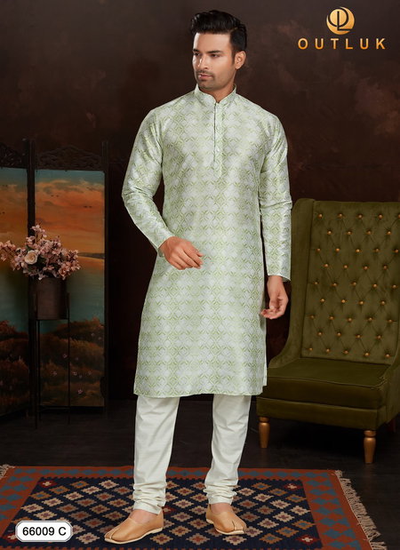 Pista Colour Outluk 66 C New Exclusive Wear Kurta Pajama Collection 66009-C
